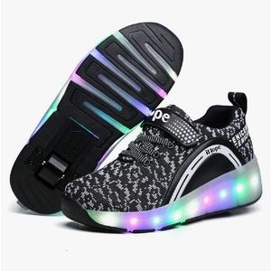 SDSPEED Kids Roller Skate Shoes with Single Wheel Shoes Sport Sneaker LED